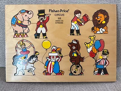 Vintage 1973 Fisher Price Circus Wooden 8 Piece Puzzle - Made In Belgium • $20