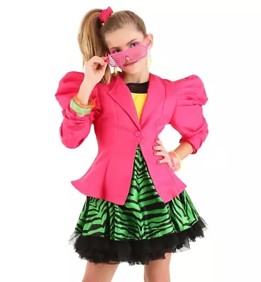 Child Kids Girls 80's Valley Girl Pop Star Costume SIZE S (Used) • $26.99