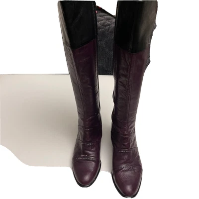 $75 • Buy Boot Women  Burgundy/black Trim, Knee, Bz Moda Everybody Sz 37.5 $75.00