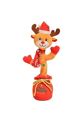 Dancing Christmas Musical Toy Plush Reindeer Snowman Early Educational Gift Toys • £8.99