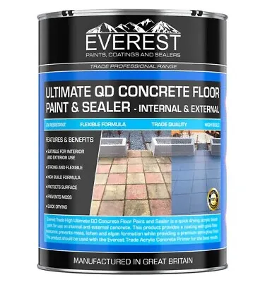 Everest-ultimate Qd Concrete Floor/patio Paint & Sealer-internal & External • £145