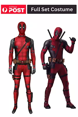 Marvel Deadpool Wade Wilson Deluxe Jumpsuit Complete Costume Cosplay Halloween • $131.95