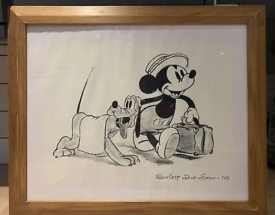 Silkscreen Disney Mickey Mouse And Pluto - Society Dog Show 1939 • £23