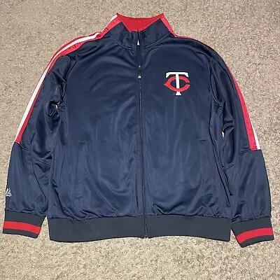 Minnesota Twins Majestic Authentic MLB Baseball Track Jacket Mens 2XL • $39.99