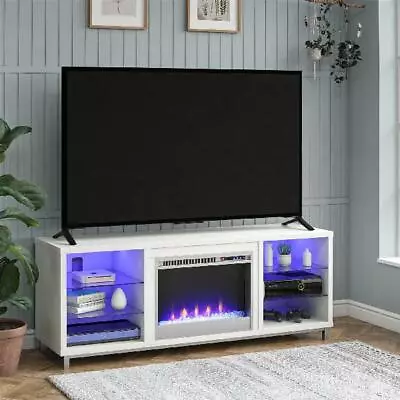 Fireplace TV Stand Electric Heater Insert Media Console Entertainment Storage • $518.25