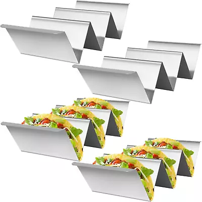 4 PACK Stainless Steel Taco Holder Stand Serving Tray Plate For Party Durable • $13.56