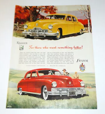 1947 KAISER FRAZER Print Ad Willow Run Michigan Automobile Vintage 10 X 14 • $11.99