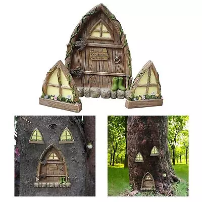 Glow In Dark Door And Windows Fairy Gnome Home Miniature For Trees Art • £13.54
