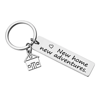 Cute New Home Adventure Key Chain Couple Stainless Steel Keyring Keyfob Gift • £3.49