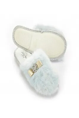 Pretty You Octavia Mule Blue Bridal Wedding Slippers • £22.49