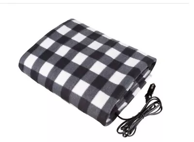 Electric Heated Stalwart Blanket For Automobiles/Heats W/12 Volts Black & White • $39.99