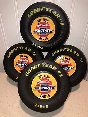 Set Of 4 Chevy Good Year Eagle Tires Chevrolet Parts ￼ # 1 Drag Slick 1:8 Scale • $22.75