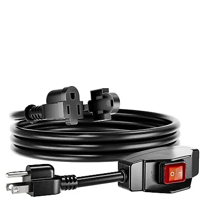 6FT Outdoor Extension Cord With Switch 1875W 15A 125V Grounded Outlets ETL List • $18.99