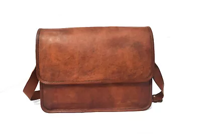 Real Leather Messenger Bag Satchel School Shoulder Crossbody Bags Handmade • $55.19