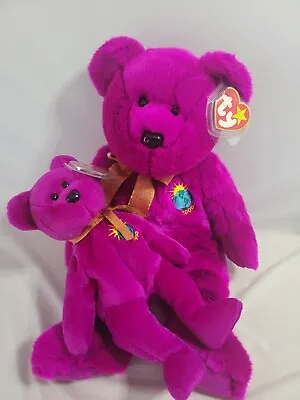 Ty Beanie Millenium Buddy Bear And Beanie Baby With Tags And Plastic Protector • £14.99