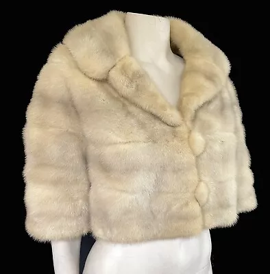 Blonde Mink Fur Bolero Jacket Tourmaline Real Vintage Coat Bridal Wedding Fur • $85