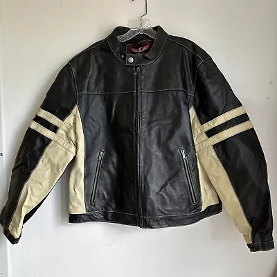 Street Legal Performance Black Leather Motorcycle Jacket XL • $78
