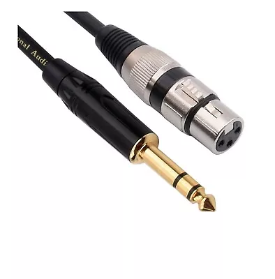 XLR Female To 1/4 Inch TRS Jack Lead Balanced Signal Interconnect Cable Quarter • £12.49