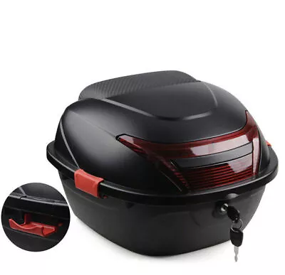 Matte Black Scooter Moped Top Box Tail Luggage Storage Case Clip W/ Lock Kit USA • $72.89