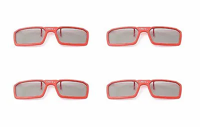 New 4 Pairs Of Clip On 3D Glasses Red Polorised For LG Tv Cinema RealD • £14.99