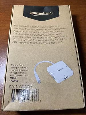 AmazonBasics Mini DisplayPort To HDMI/DVI/VGA Adapter White • $9.49