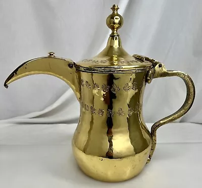 Antique Islamic Middle Eastern Brass Dallah Tea Coffee Pot - 90132 • $498