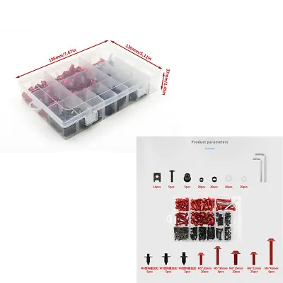 193Pcs Mixed Bolts Clips Pins Panel Screw Kit For Motorcycle Fairing Windshield • $39.68