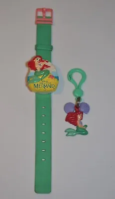 $8.99 • Buy Vintage Disney The Little Mermaid Ariel Watch And Keychain 