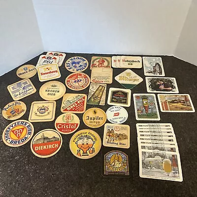 Vtg Beer Coasters Of The World Lot Of 39 German Swiss Belgian Luxembourg &More🔥 • $24