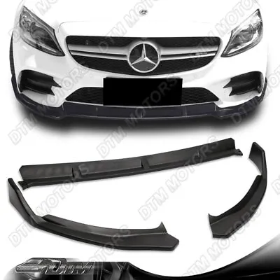 For 19-21 Mercedes W215 C-Class C210 C43 C63 Matt Black Front Bumper Lip 3PCS • $54.99