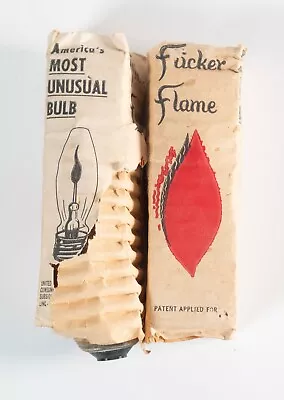 2 Vintage  Flicker Flame  Bulbs-United Electronics- 2-3W 115V Xmas WORKS! • $35