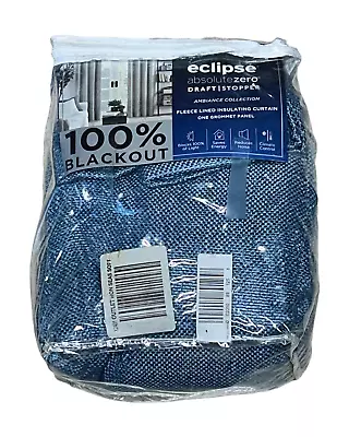 Eclipse Absolute Zero Black Out Draft Stopper Curtains Medium Blue 50  X 63  • $30