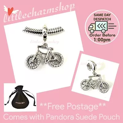 $83.60 • Buy NEW Authentic Genuine PANDORA Brilliant Bicycle Dangle Charm  - 797858CZ RETIRED