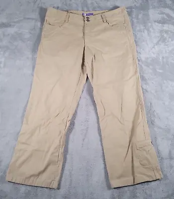 Ibex Womens Pants 12 (35 X 27) Canvas Cotton Straight Leg Mid Rise Crop Beige • $20.98