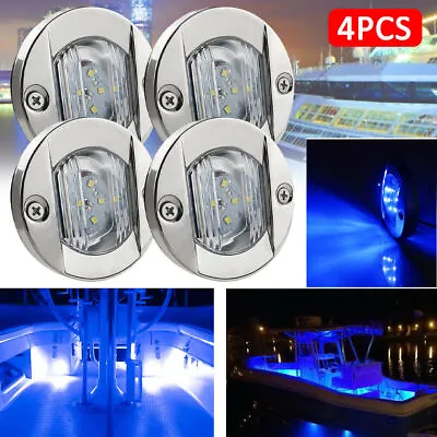 4x Marine Boat Transom Stern Light Round LED Tail Lamp Yacht Accessories DC 12V • $13.64