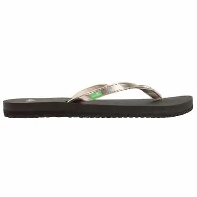 Sanuk Yoga Spree 4 Metallic Flip Flops Womens Gold Casual Sandals 1097929-RGL • $14.99