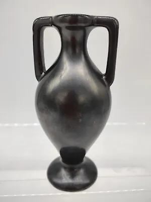 Vintage Israel Jewish Judaica Ceramic Vase Urn Candleholder Hebrew Dark Bronze  • $19.95