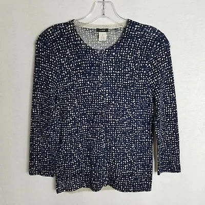 J. Crew Womens Blue Button Front 100% Wool Cardigan Sweater Size Small X307 • $21.99