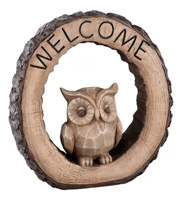 Welcome Owl Garden Ornament Lovely And Decorative Design Garden Ornament N-23 • £11.99