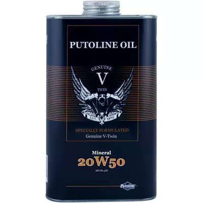 Putoline Genuine V-Twin 20W/50 Mineral Motorcycle Motorbike Oil 1L Tin • £14.95