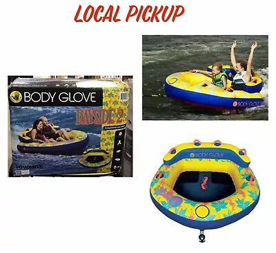 Body Glove Bayside 2 Person Yellow Water Skiing Inflatable Towable Tube • $140