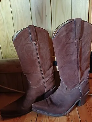 Judy Rothchild R Soles Women's Brown Suede Cowboy Boots Size 4 • £40