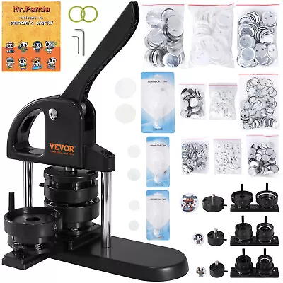 VEVOR Button Maker Machine Pin Badge Maker 1 /1.25 /2.28  3-in-1 300Button Parts • $73.99