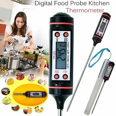 £3.79 • Buy New DIGITAL THERMOMETER For FOOD TEMPERATURE PROBE COOKING BBQ MILK WAX UK