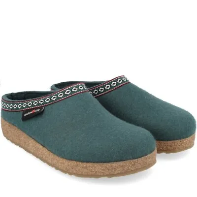 £77.70 • Buy Haflinger Franzl Slippers In Pine Green Wool Felt