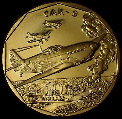 Marshall Islands 10 Dollars 1991 YAK-9 Prooflike Coin WCA 6378 • $16.41