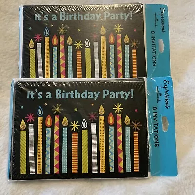 Hallmark Expressions Birthday Party Invitations Candles - Two 8 Packs M90 • $4.99