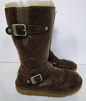 UGG Australia 1969 KENSINGTON Zip Up Leather Shearling Boots Women's Sz 4 • £18.48