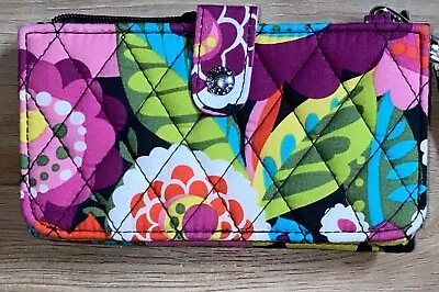 Vera Bradley Tri Fold Wallet Wristlet Phone Case Floral • $24.77