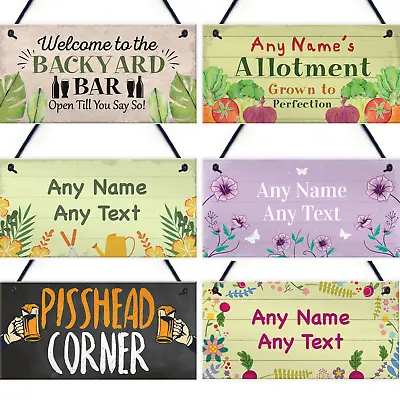 Personalised Garden Backyard Bar Allotment Shed Hanging Sign Alcohol Flowers • £3.99